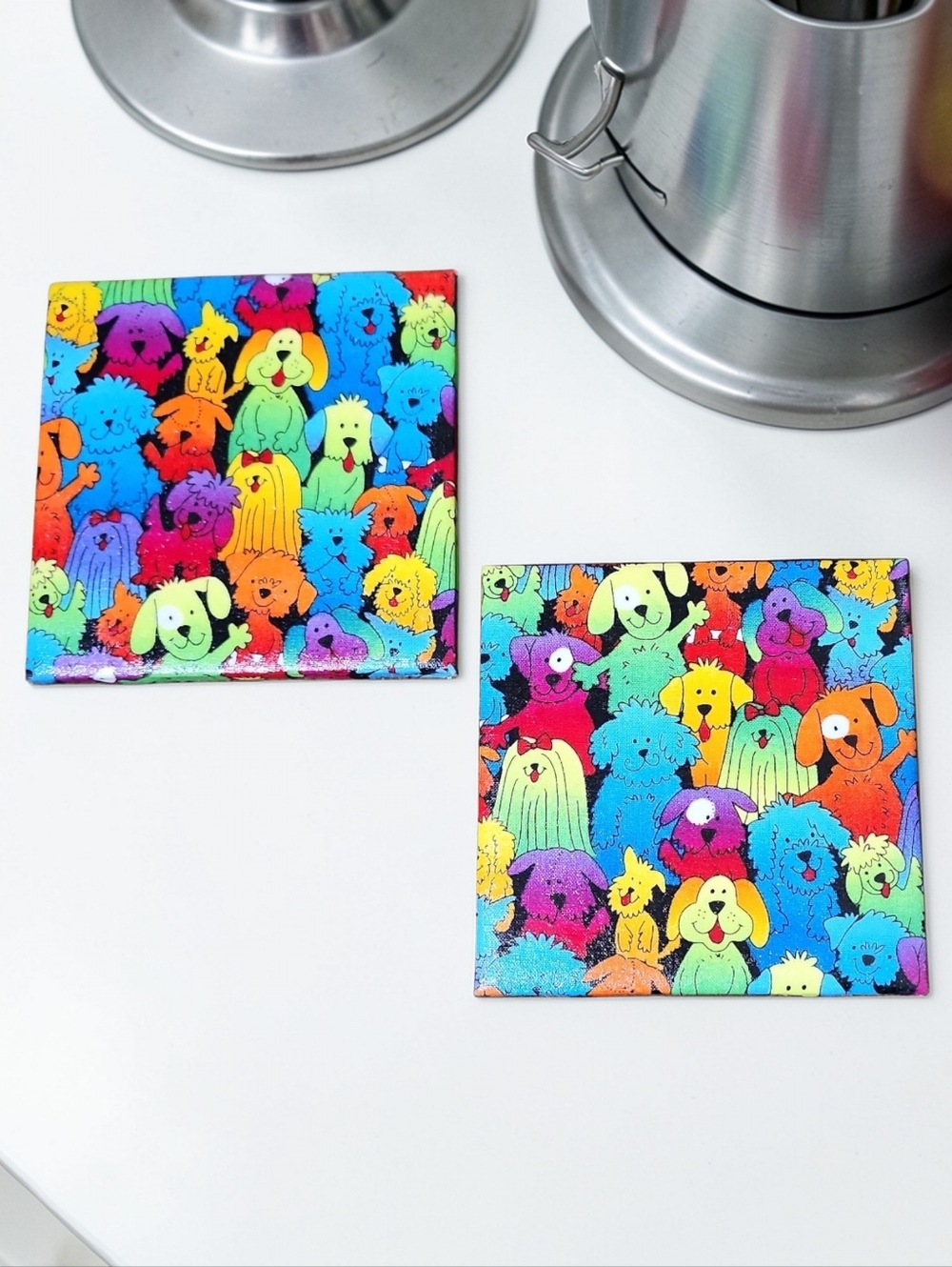 Colorful Dog Coaster Set